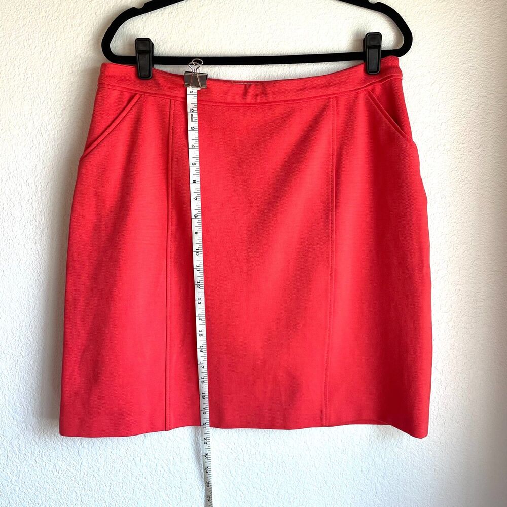 NWOT Boden Cotton Blend Sixties Mod Mini Skirt in Vibrant Orange Coral Pink 12T - Picture 10 of 11